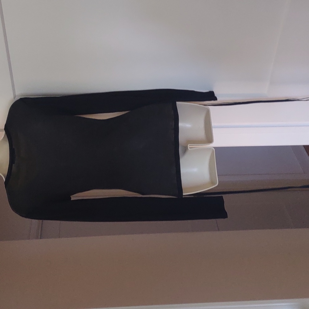 Zara Black Long-Sleeve Scoop Neck Top with Side Ties - Size SMALL - Picture 5 of 8